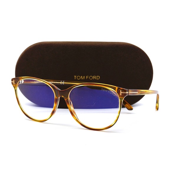 TOM FORD TF5544-B/V 056 BLOND HAVANA BLUE BLOCK AUTHENTIC EYEGLASSES FRA… - Picture 3 of 11